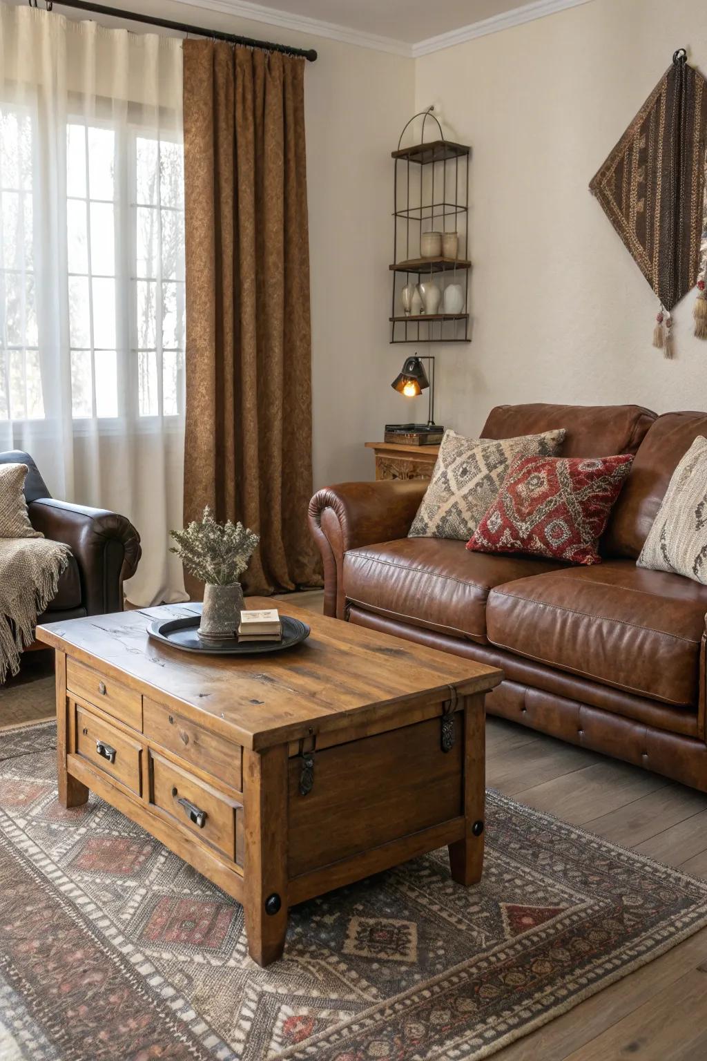 A mix of textures adding sophistication and dimension to the room.