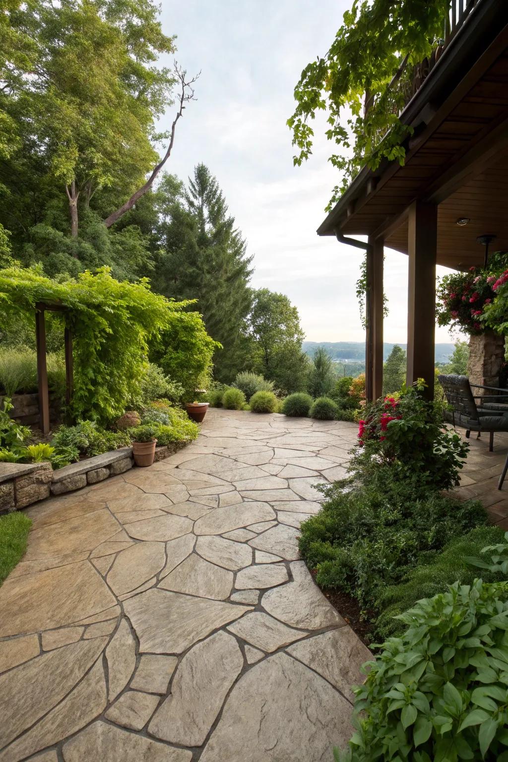 A natural stone look offers authenticity and blends with nature.