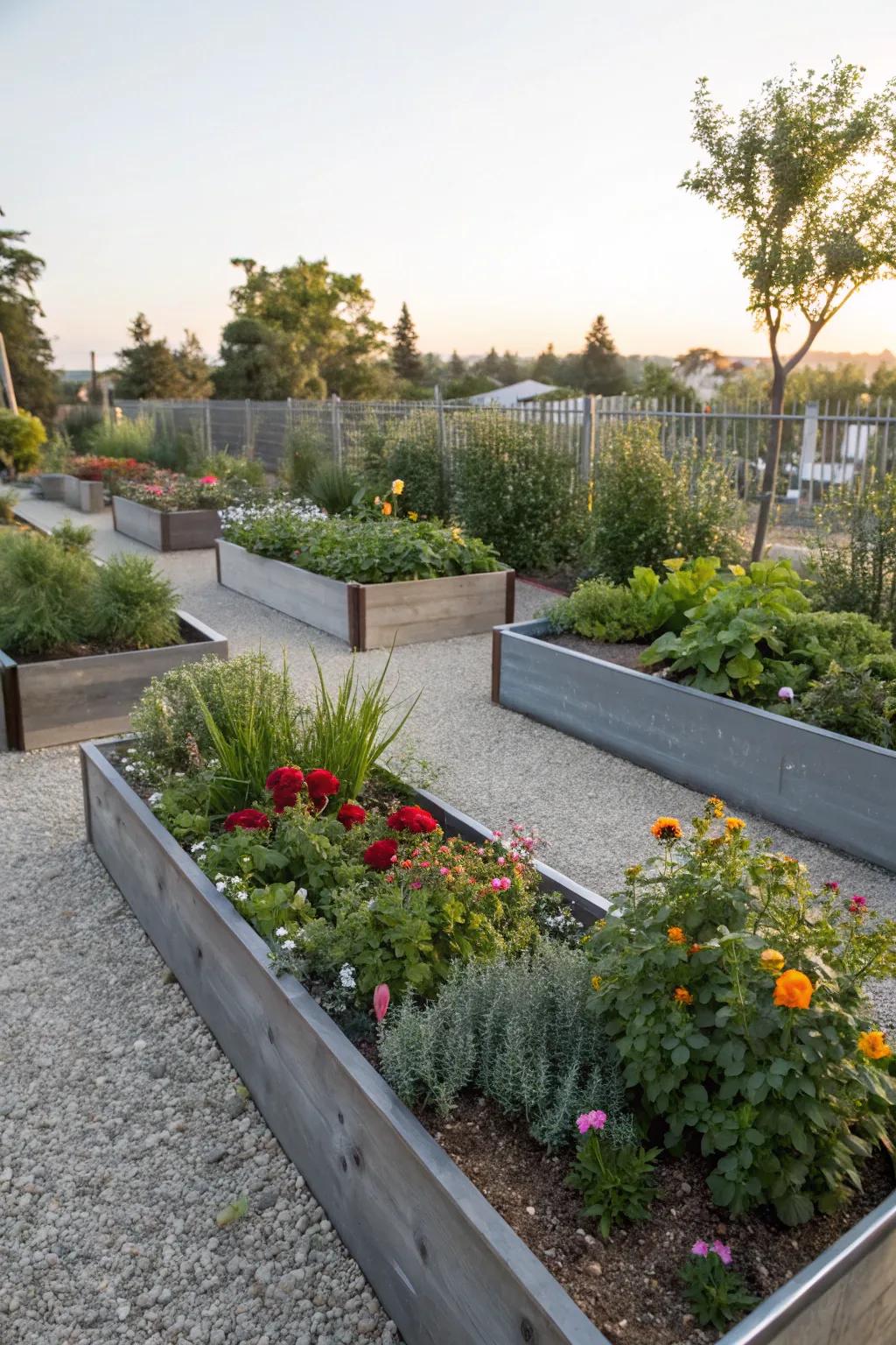 A garden with crisp, defined borders that highlight its beauty.