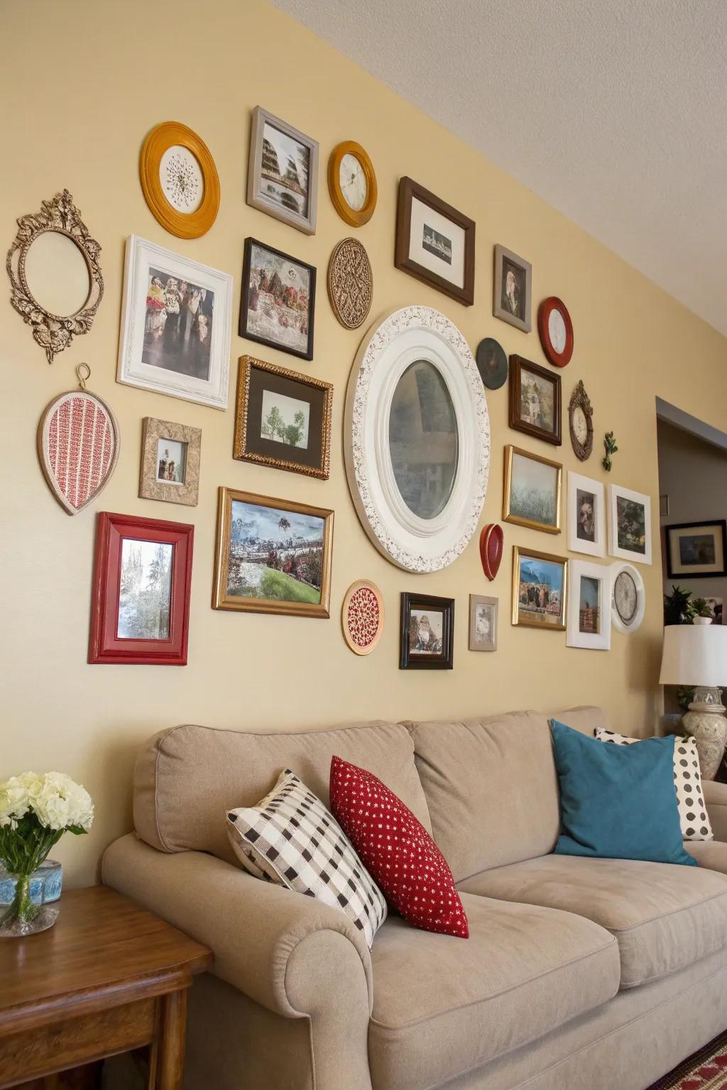 Unusual frame shapes add playfulness to your art display.