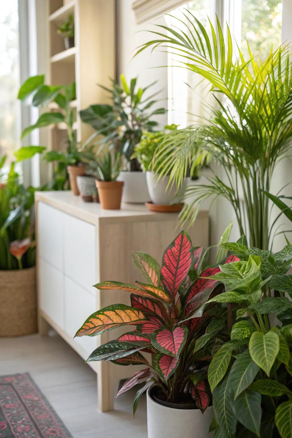 Refresh overlooked corners with vibrant plant displays.