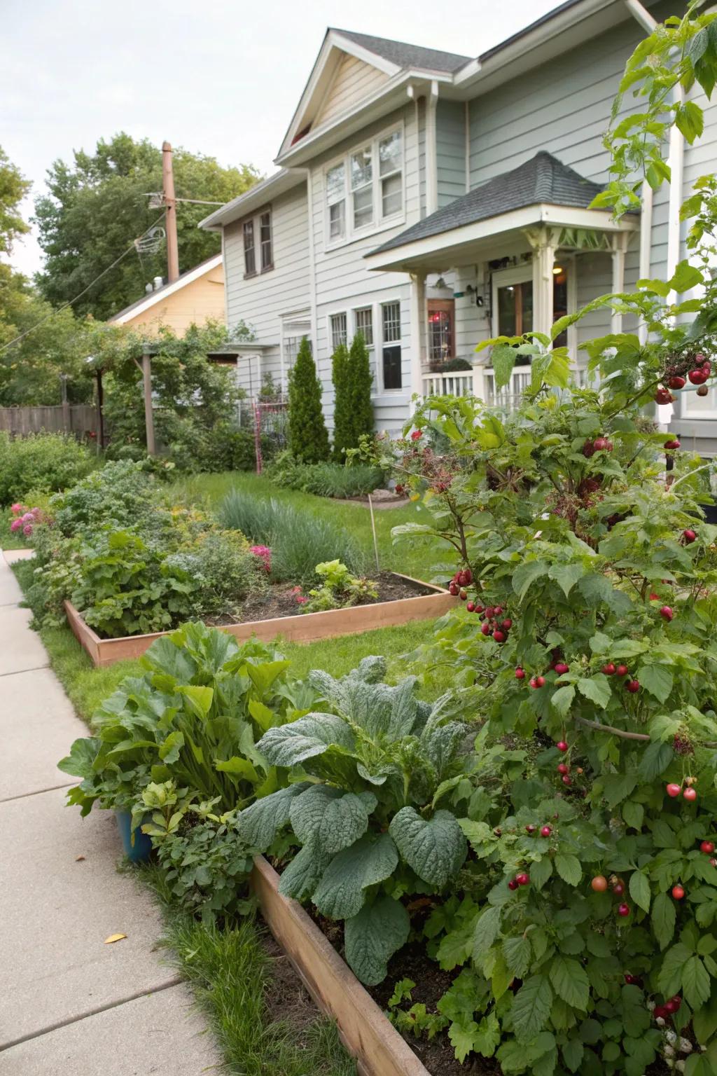 Edible landscaping combines beauty with function.