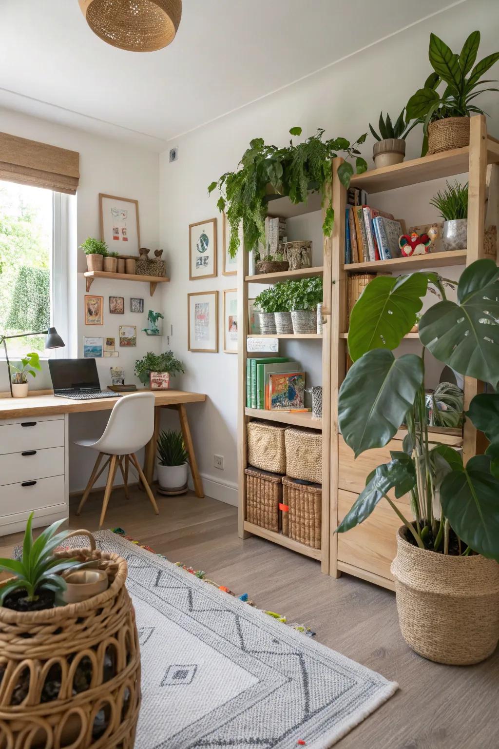 Nature-inspired elements for a serene space.