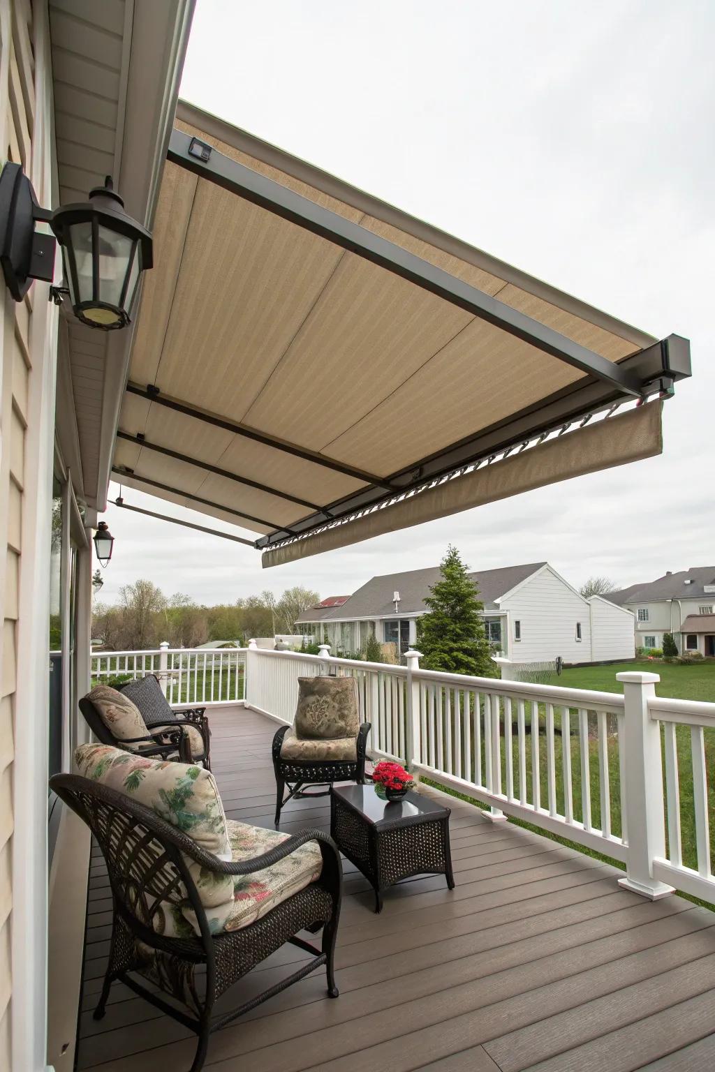 Enjoy flexible comfort with a retractable canopy.