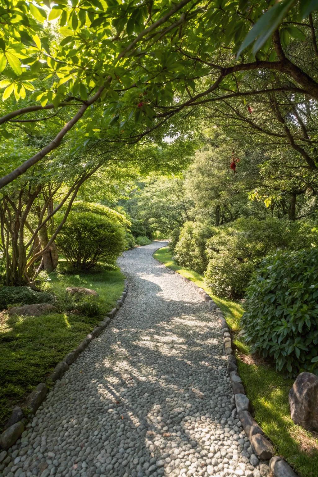 Enhance your garden's charm with a pebble path.