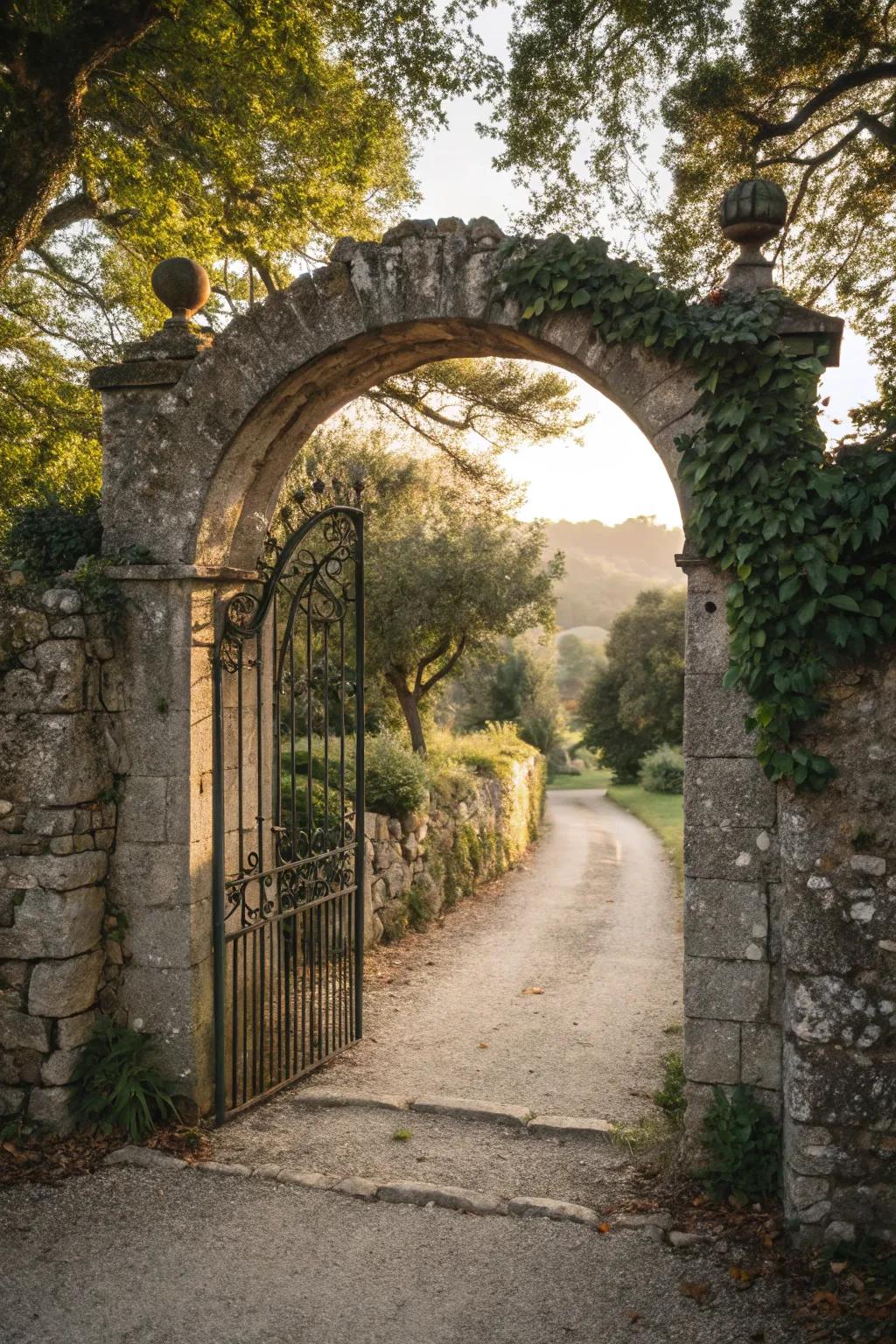 A rock archway entrance that conveys a majestic declaration.
