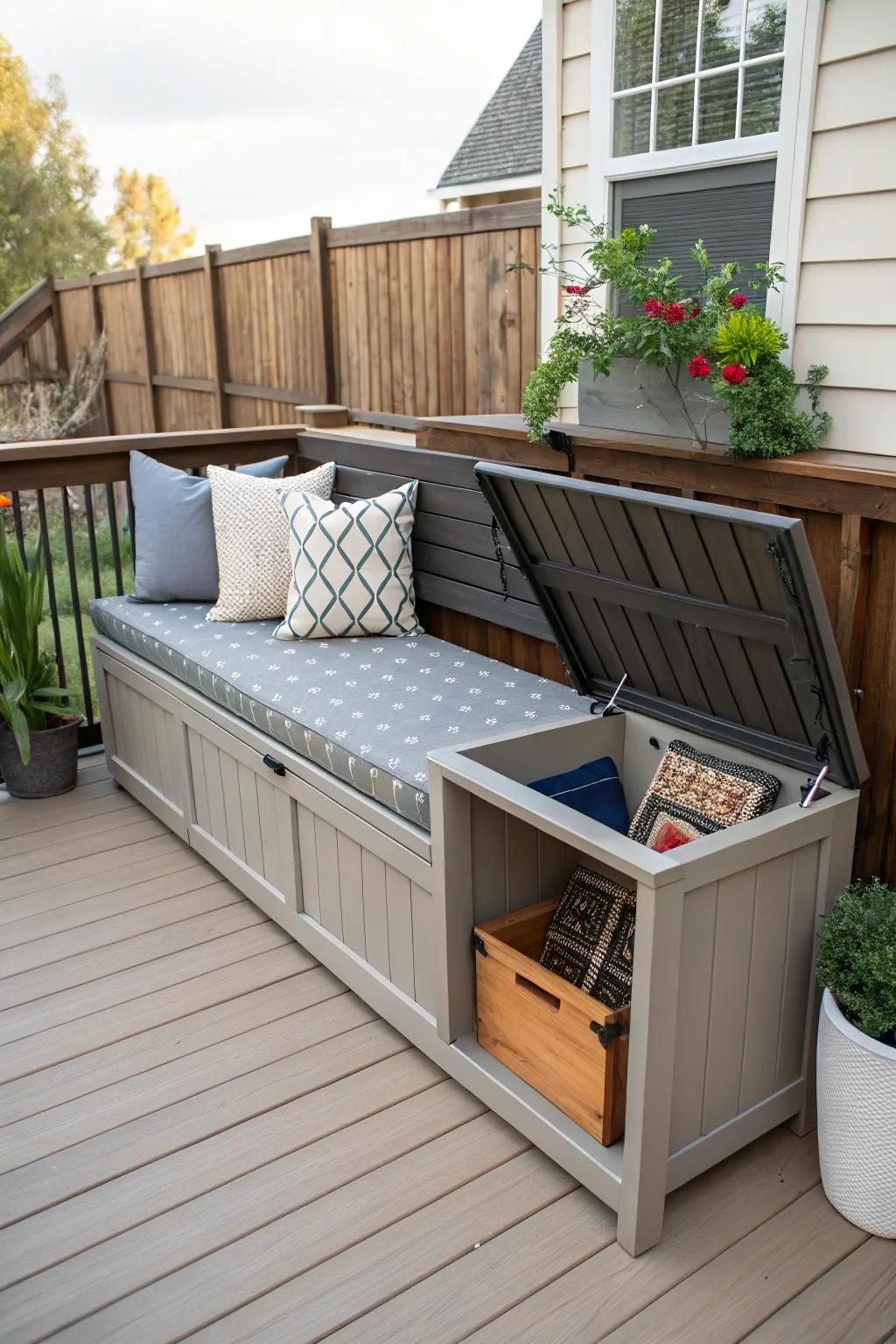 SmartStore furniture optimizes space and utility on the deck.