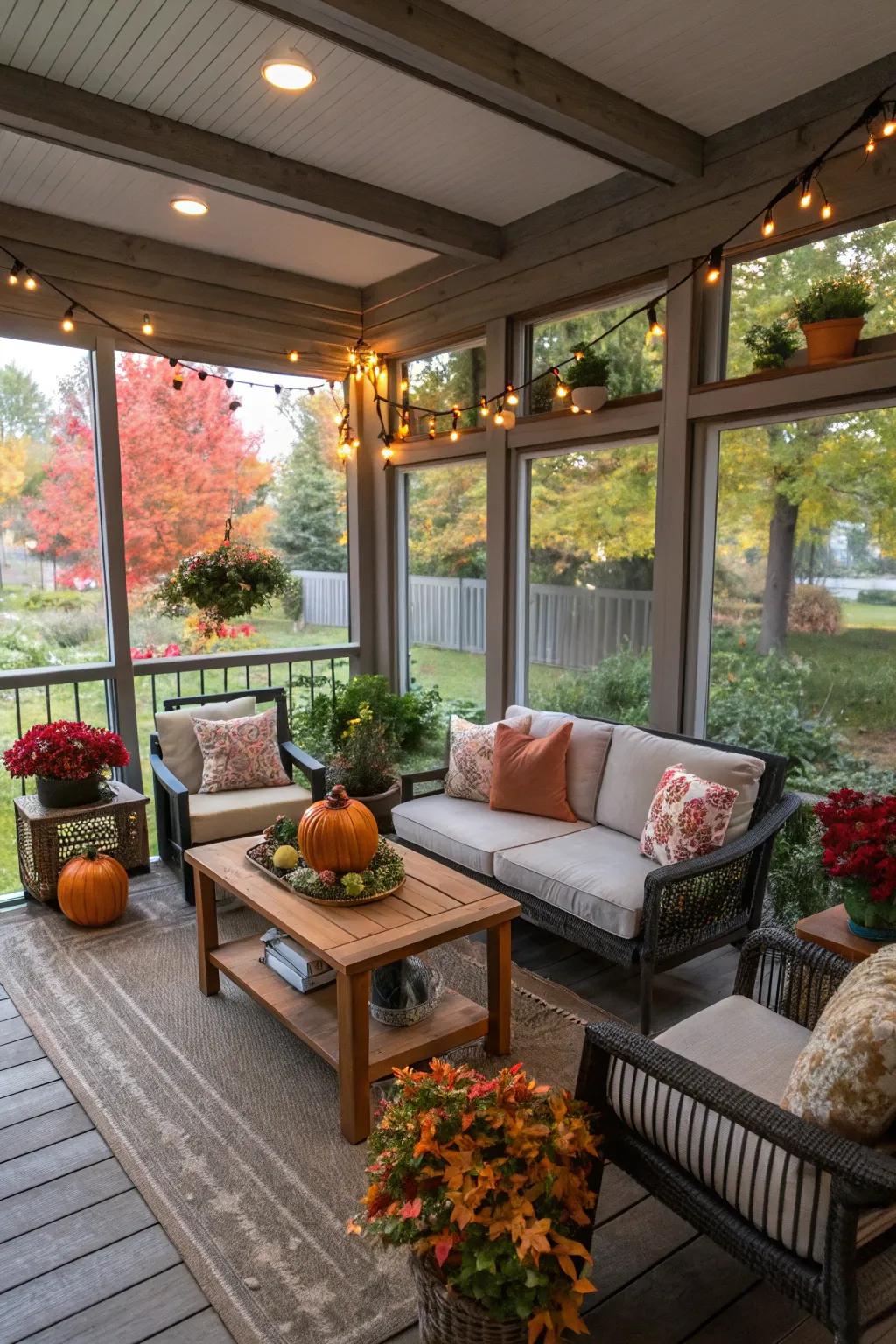 Seasonal decor keeping the patio fresh