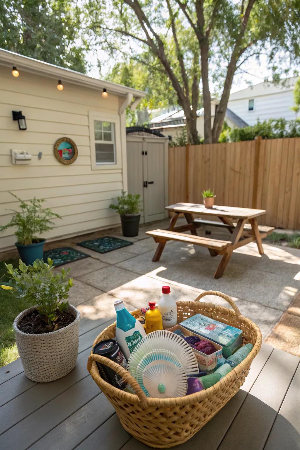 A thoughtful essentials basket for guest comfort