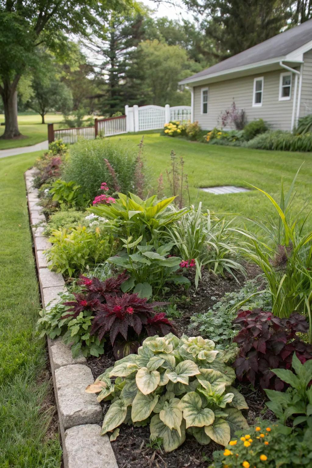 Create intrigue with a mix of growth surfaces.