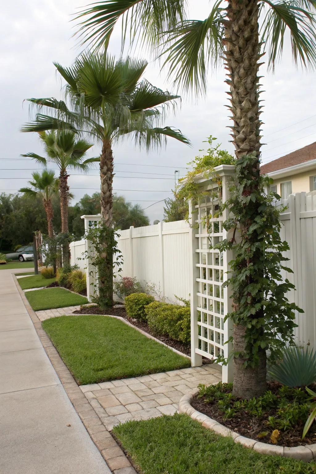 Vertical elements enhance the landscape’s height and interest.