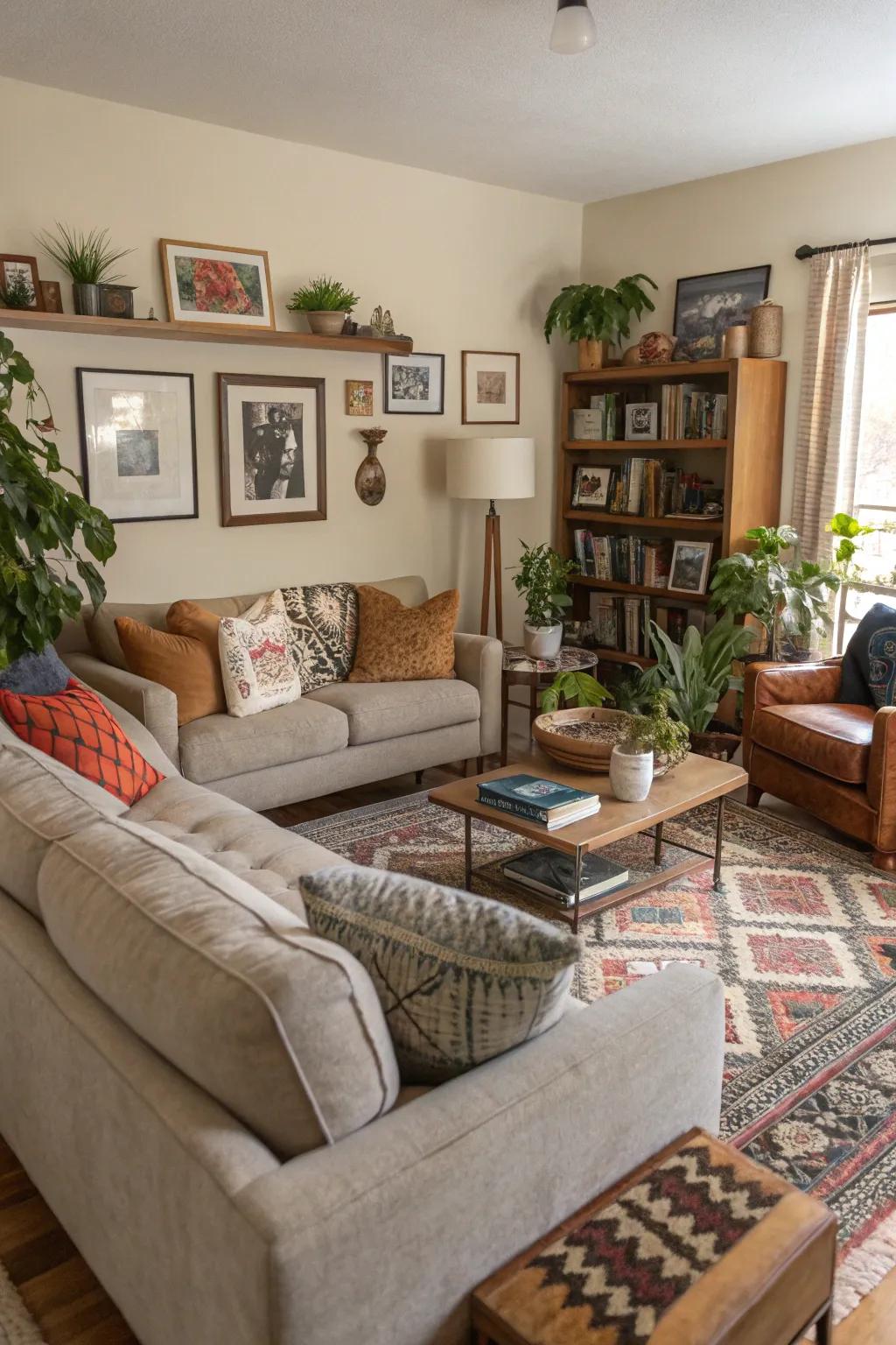 Blending diverse sofa styles cultivates a personalized and unique living space.