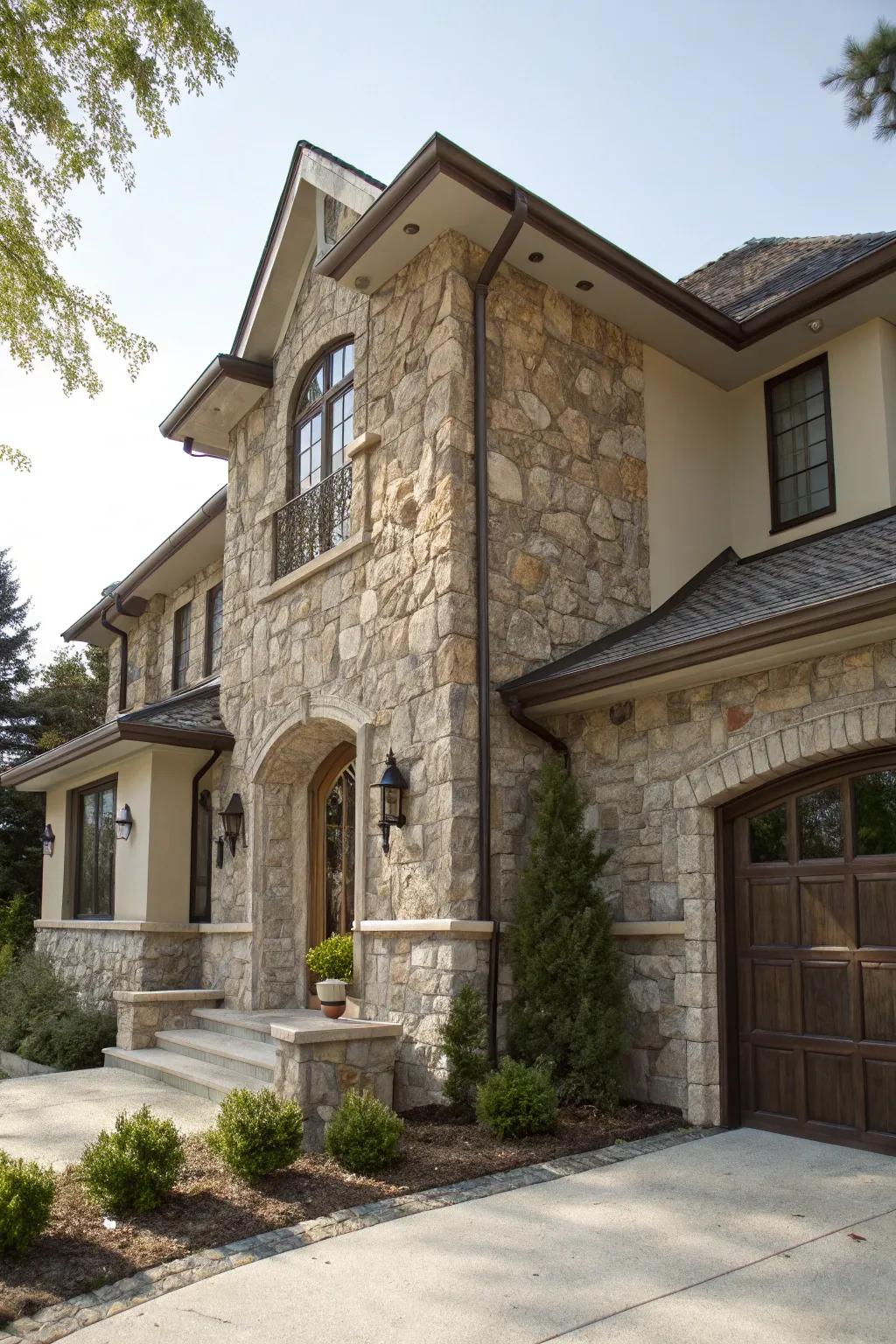 A house with subtle stone accents adding elegance and texture.