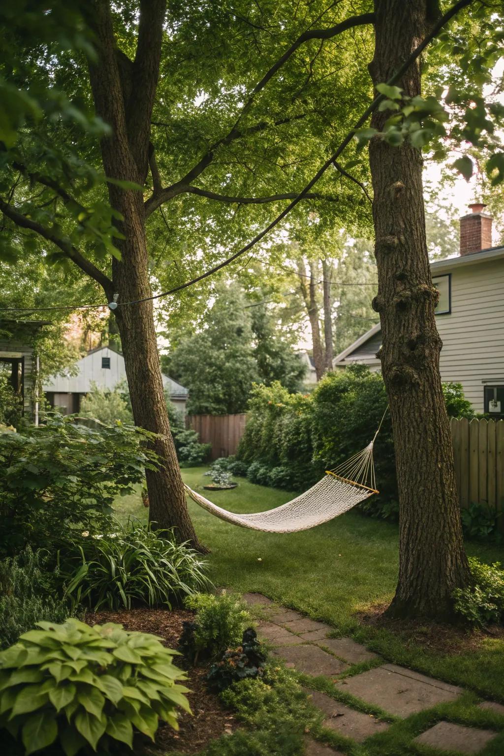 A hammock haven that invites relaxation.