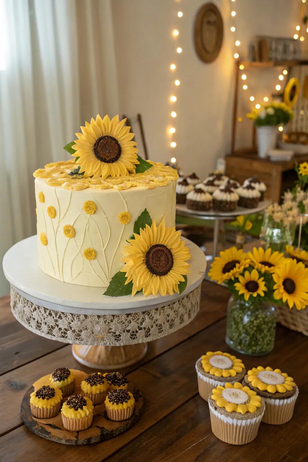 Delightful sunflower cake toppers for special occasions.