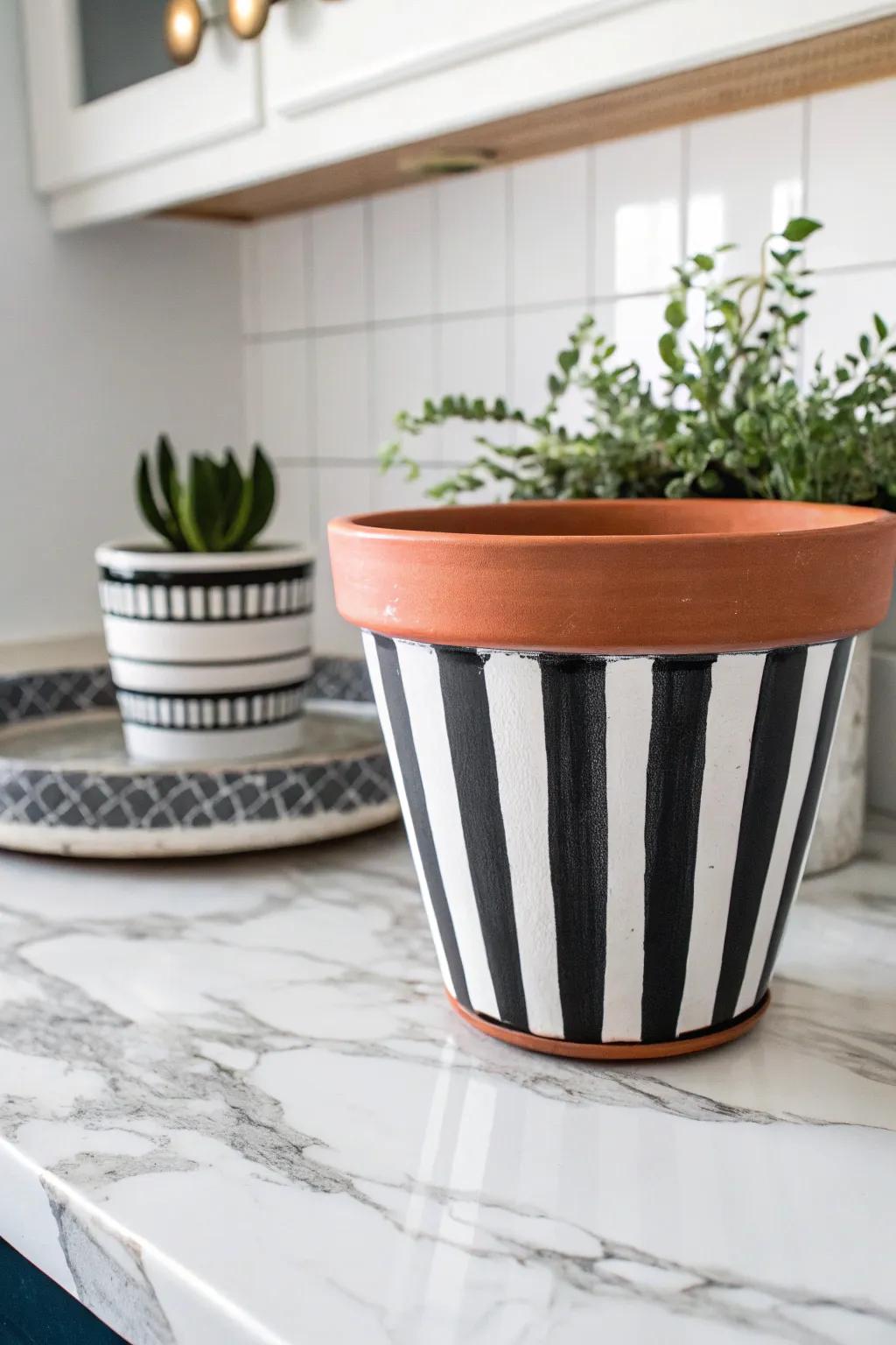 Black and white designs offer timeless sophistication.