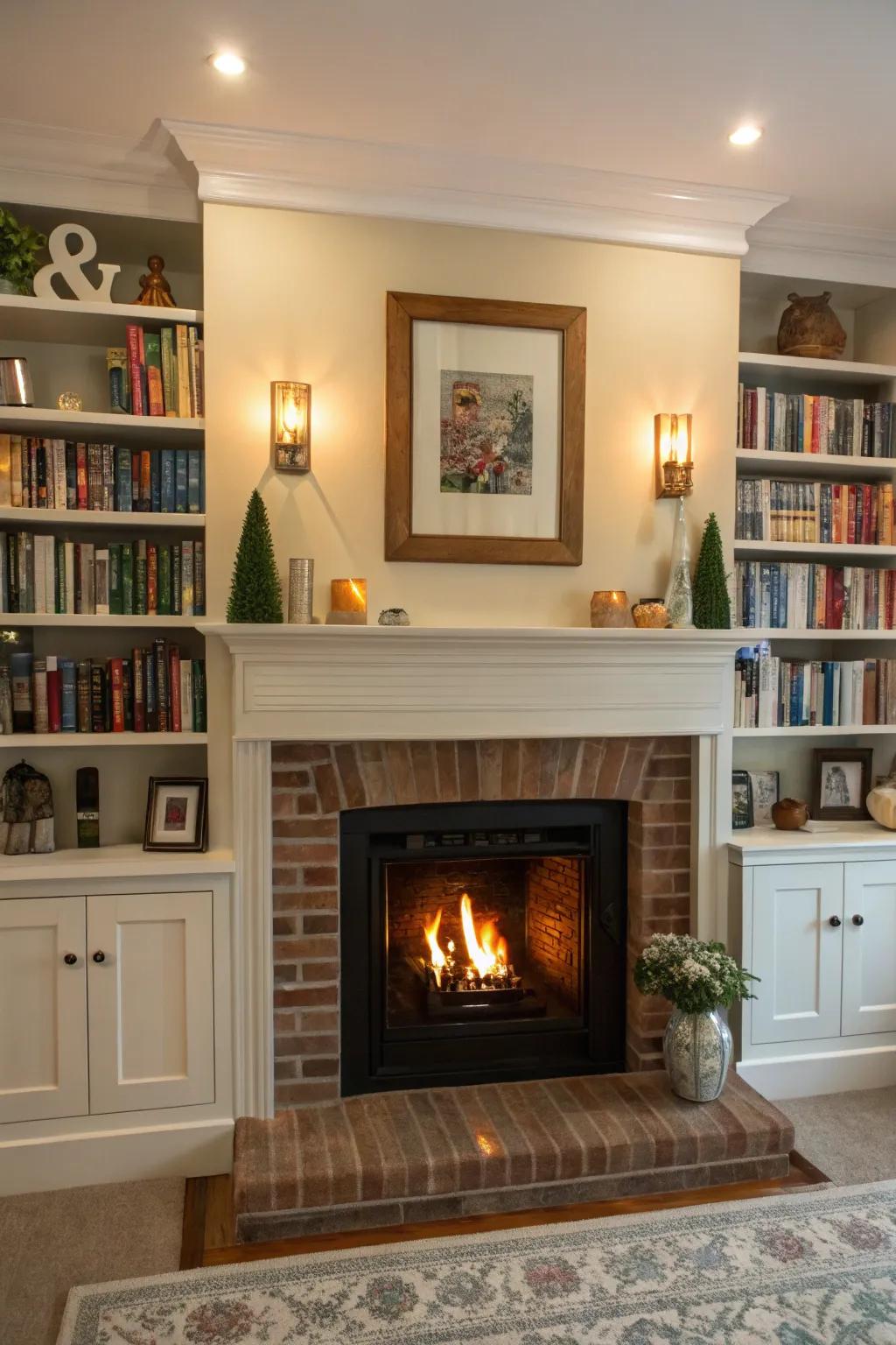 Integrated shelving introduces both function and design.