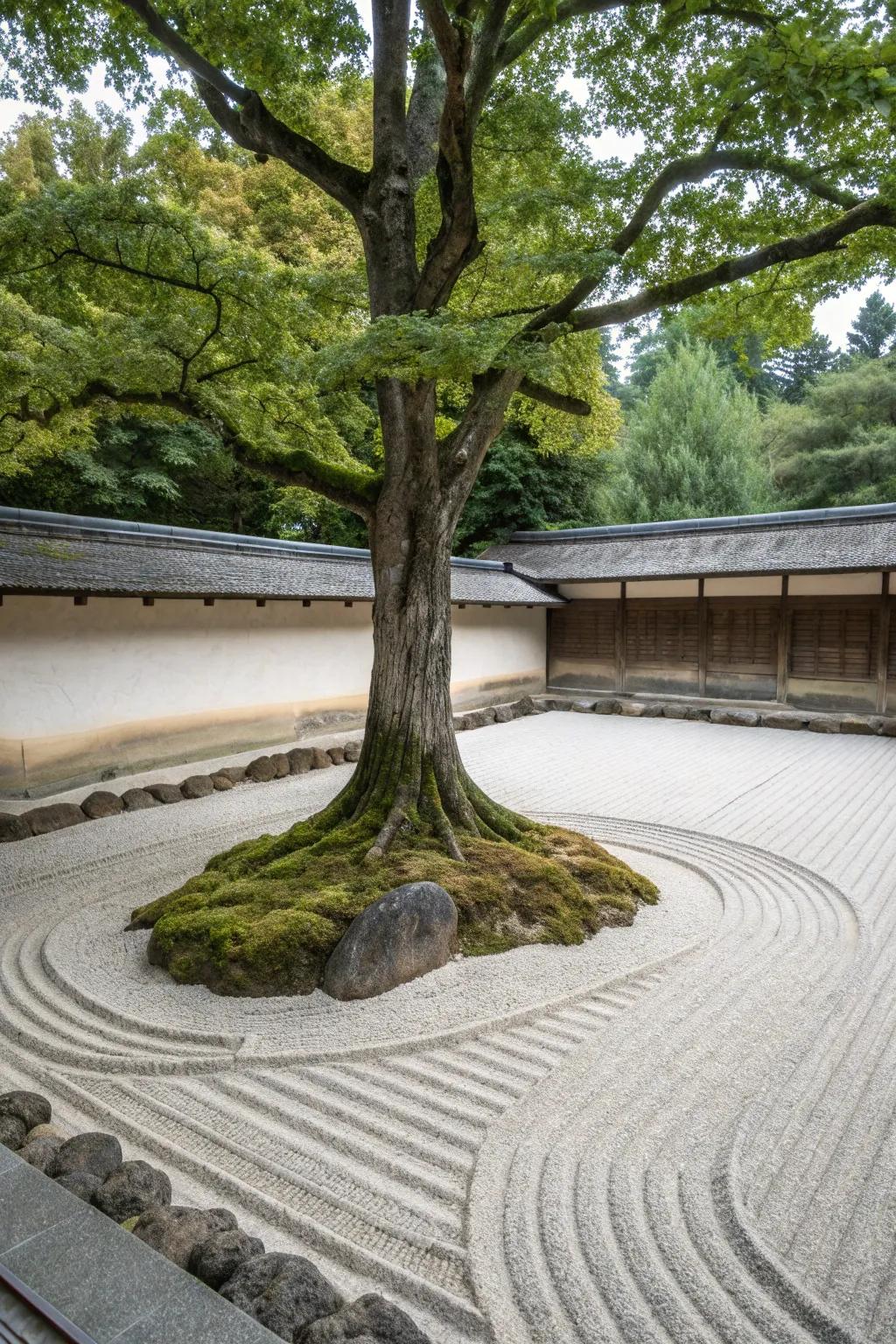 Transform your yard into a tranquil oasis with a beautifully crafted zen sand garden. 🌿✨