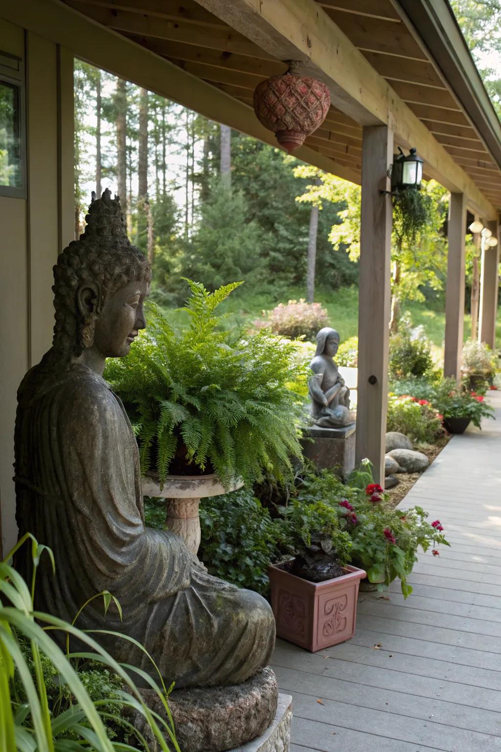 Express your style with a unique sculpture display.