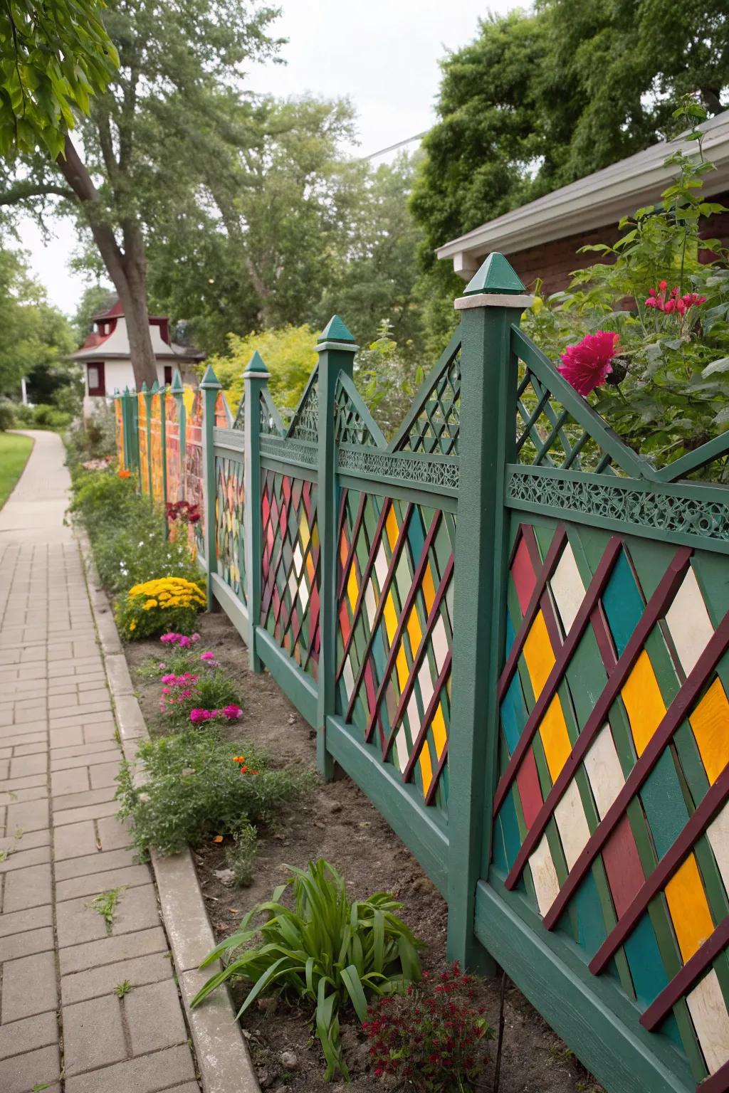 Geometric forms infuse a dynamic essence to your fence.