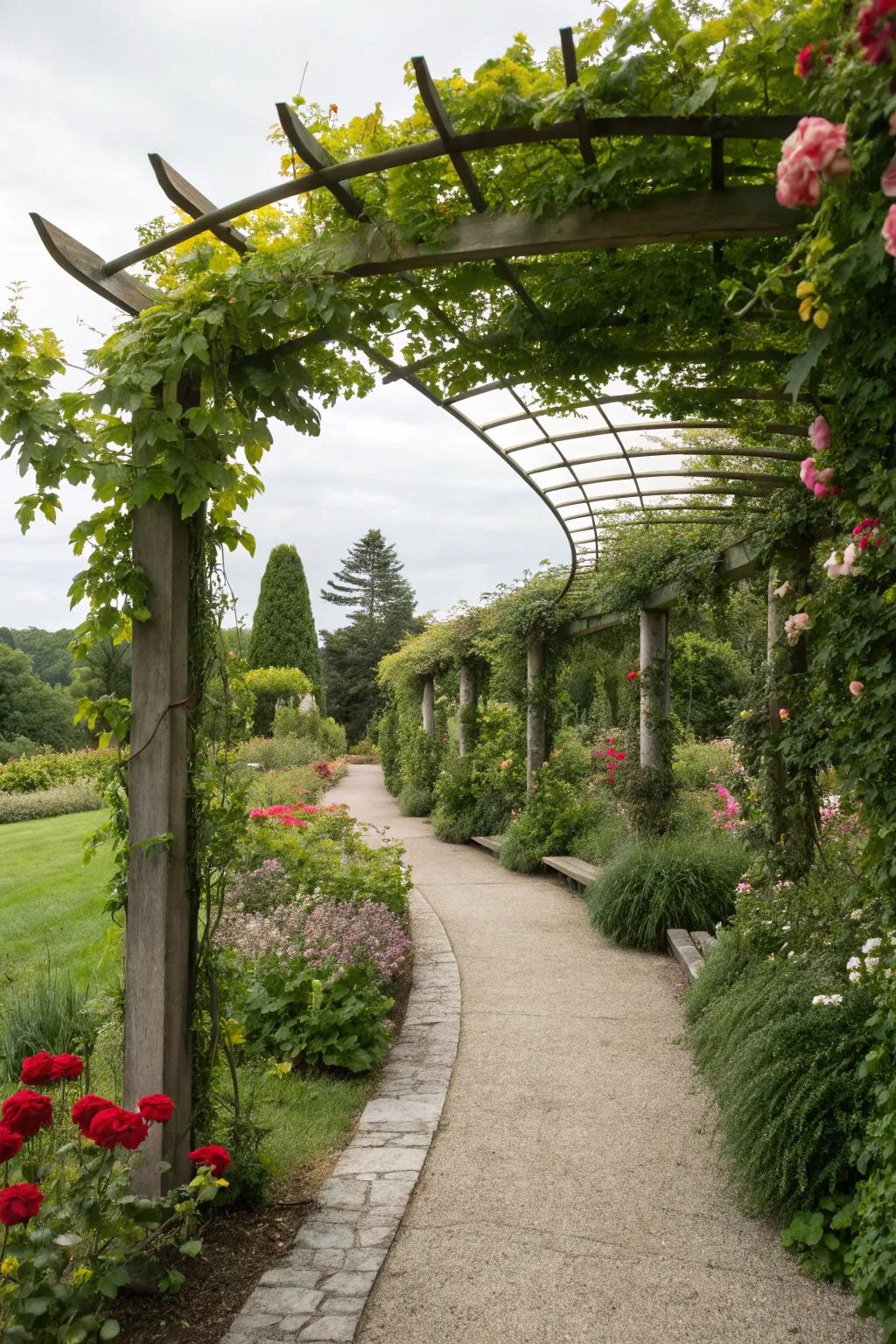 Sculptural components atop routes inject structural allure and steer exploration.