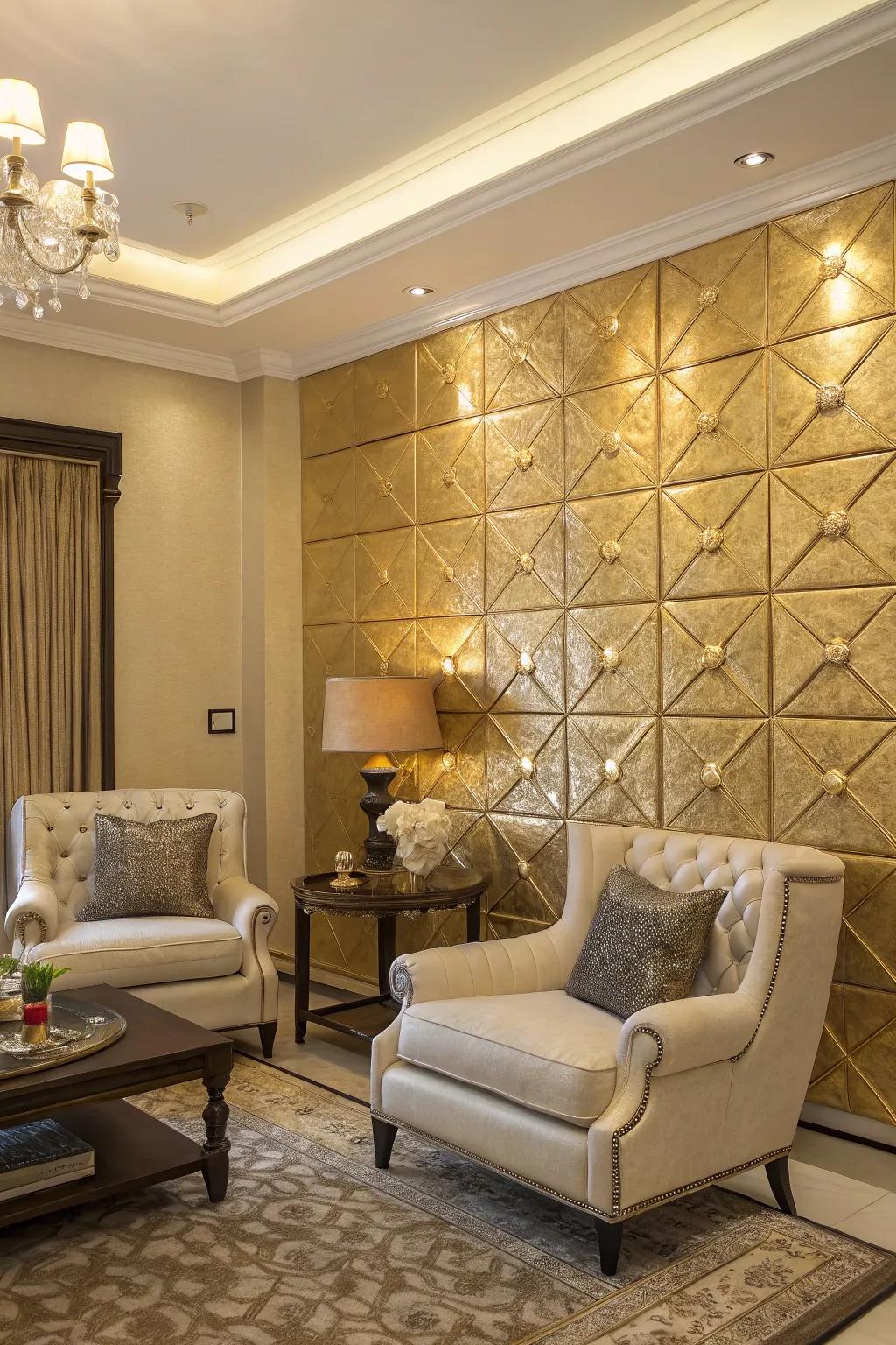 Metallic accents add a luxurious touch.