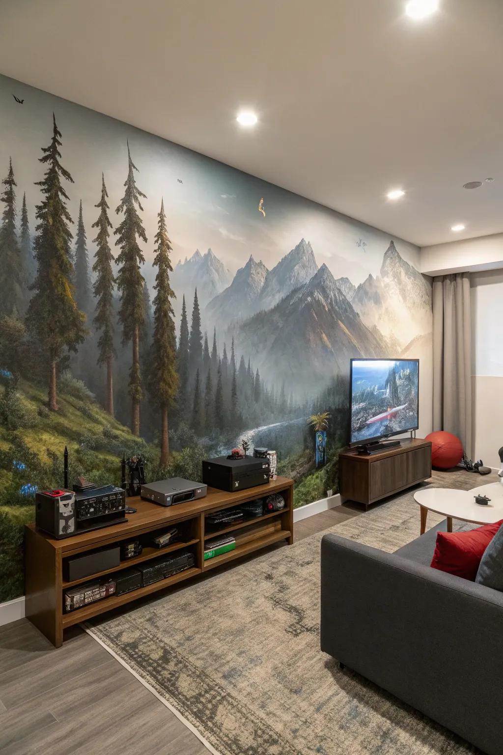 Wall art can set a unique theme and atmosphere in your gaming room.
