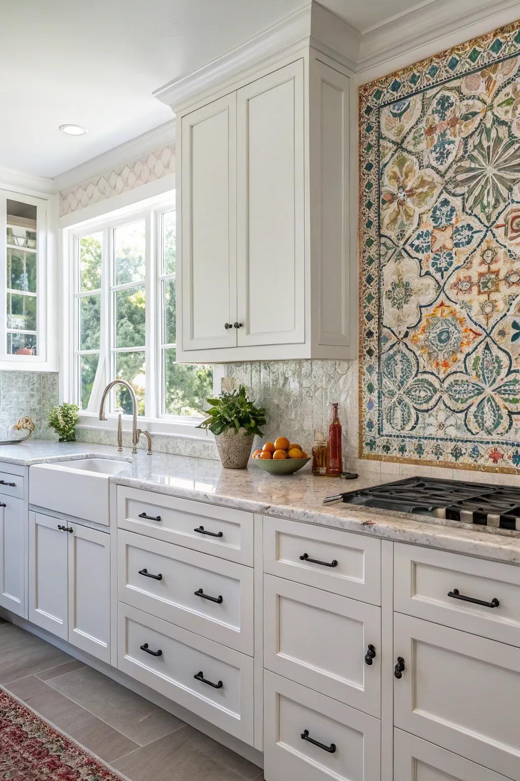 Complex art pieces contribute artistic feel.