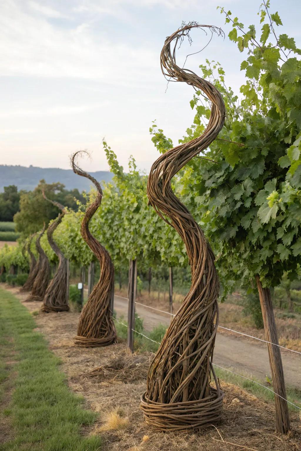 Grapevine creations add an artistic flair to your vineyard.