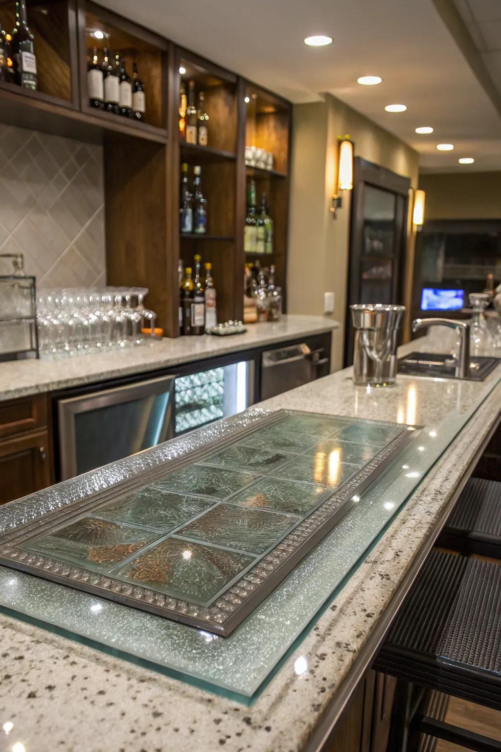 Glass overlays protect and enhance your bar's beauty.