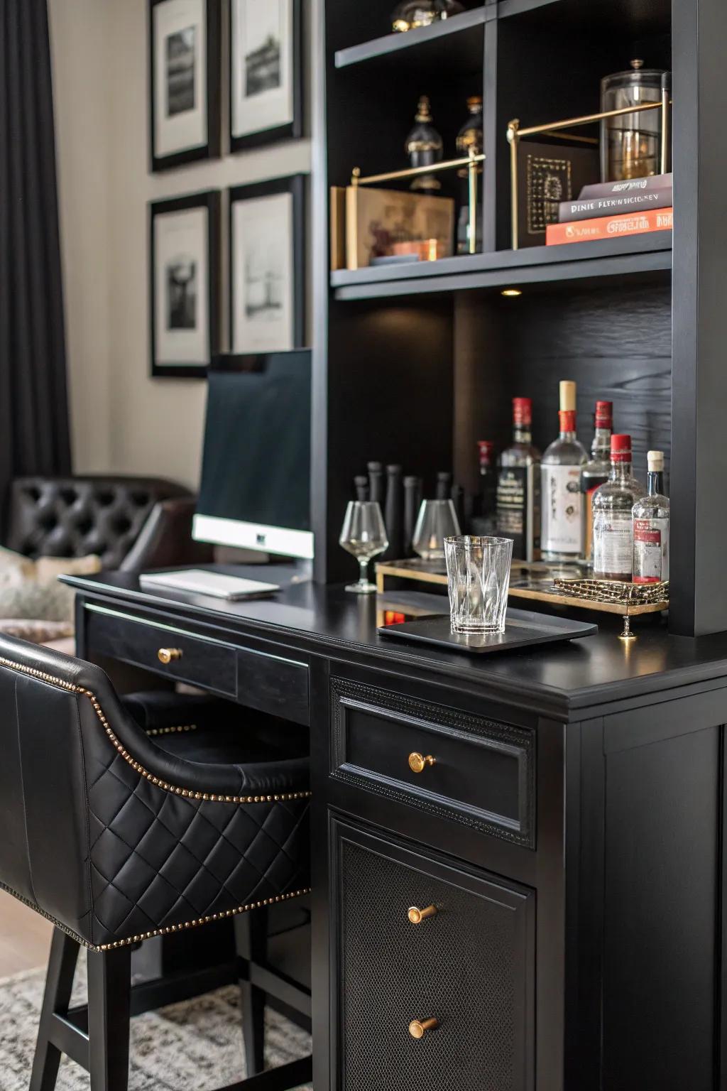A stylish home bar that adds luxury and convenience.