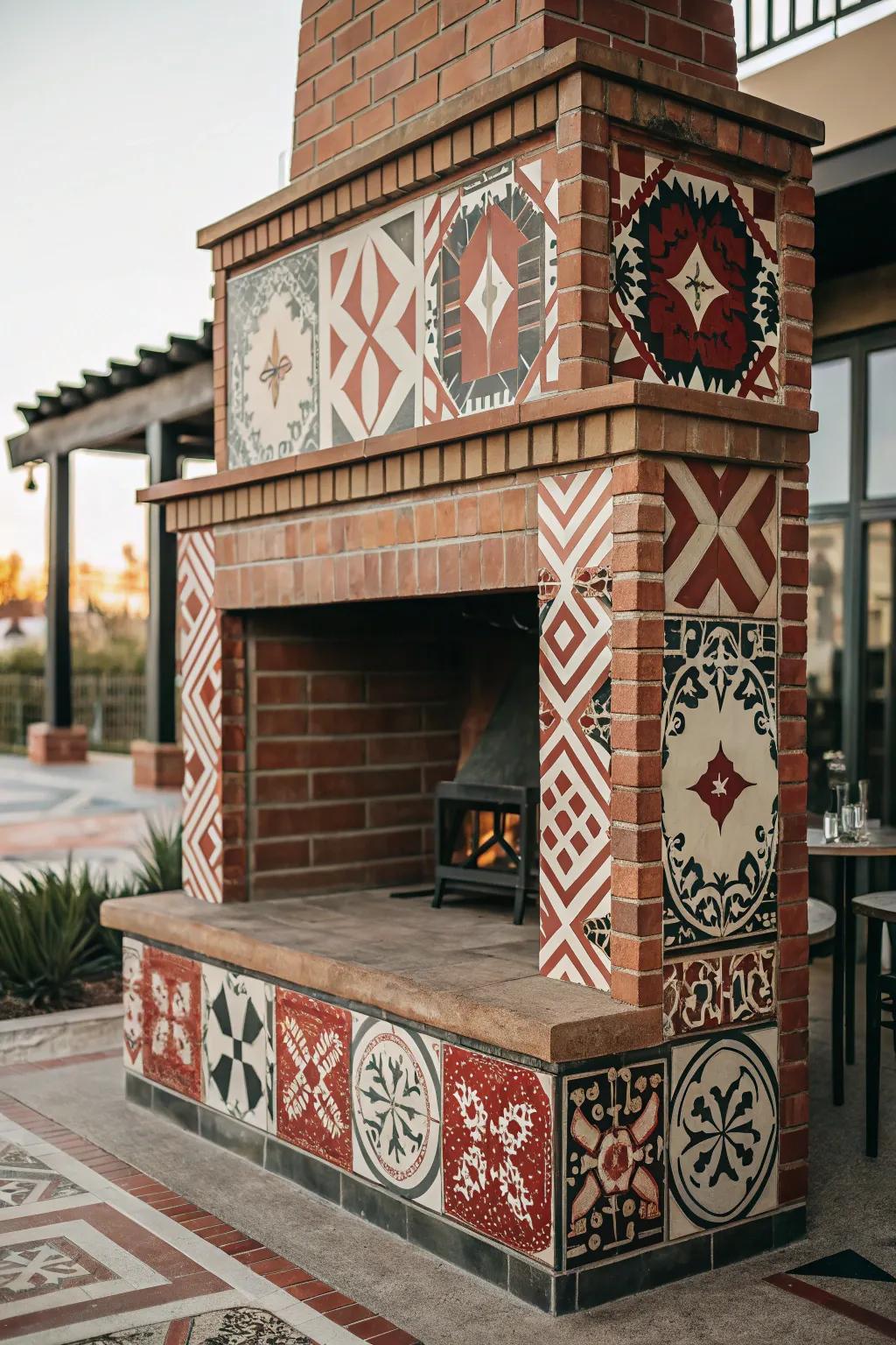 Daring tiles can turn any fireplace into a captivating centerpiece.