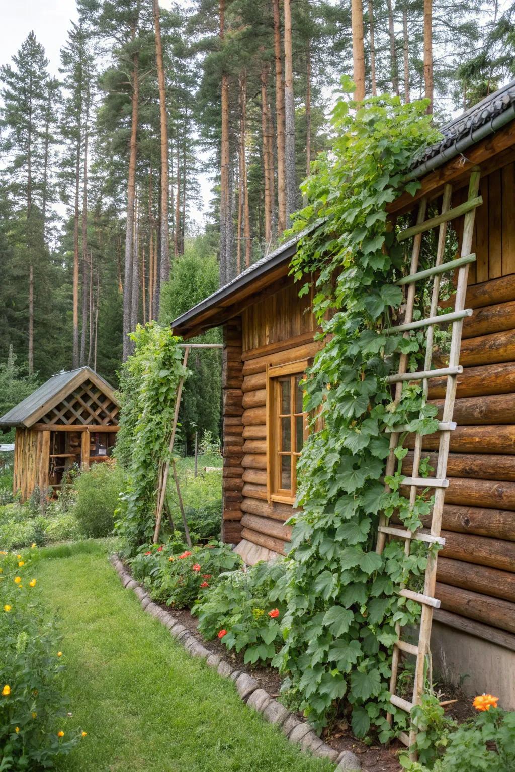 Vertical gardening introduces depth and visual intrigue to your area.