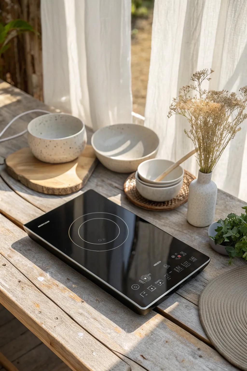 Effortlessly chic and versatile, this portable induction cooktop is a must-have for any campervan culinary adventure.
