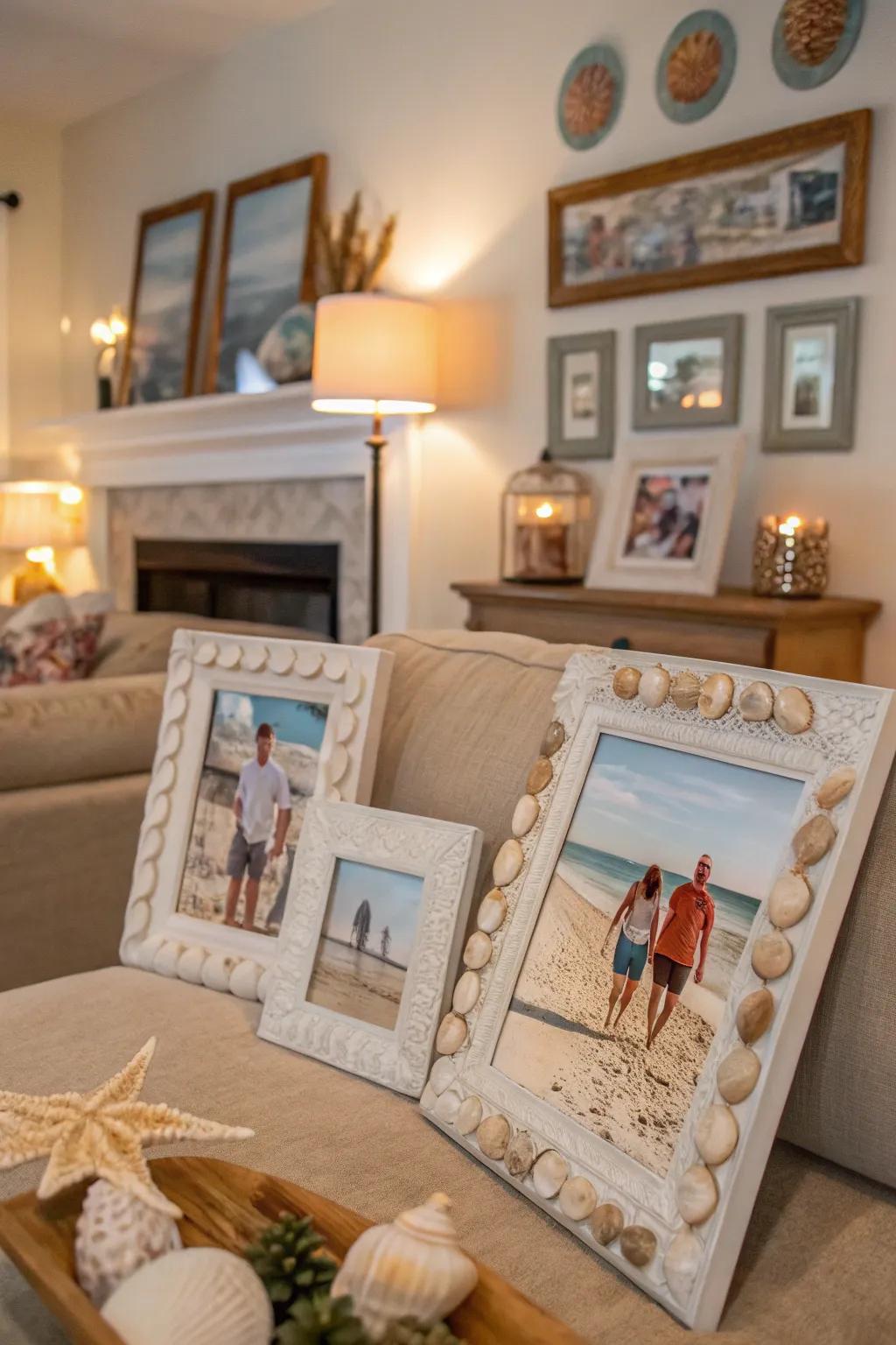 Family portraits introduce a personal accent.