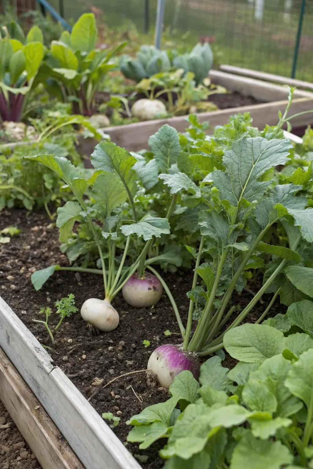 Turnips and legumes improve garden variety and soil health.