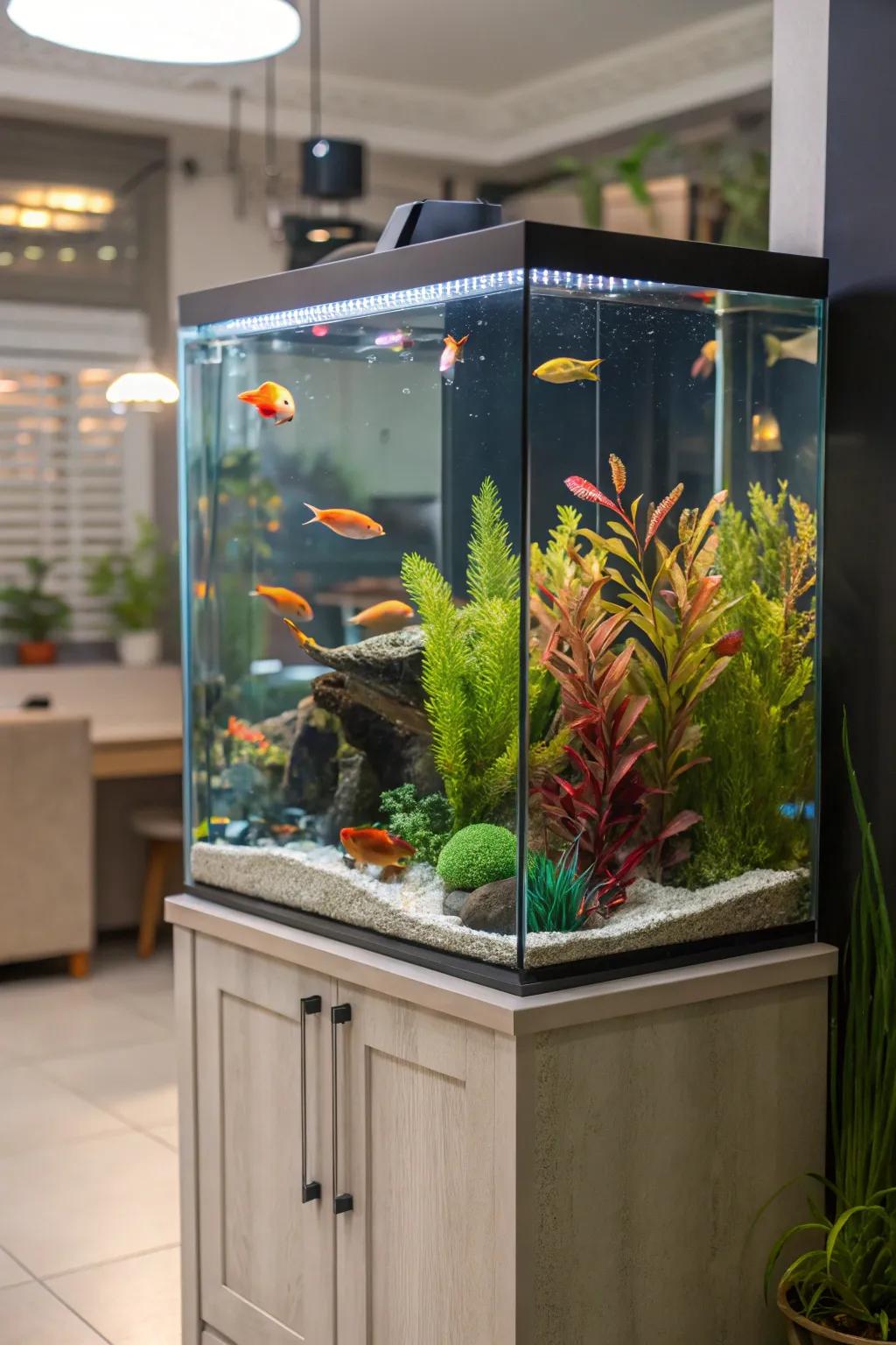 Vibrant hues inside your tank bring delight and animation to your residence.