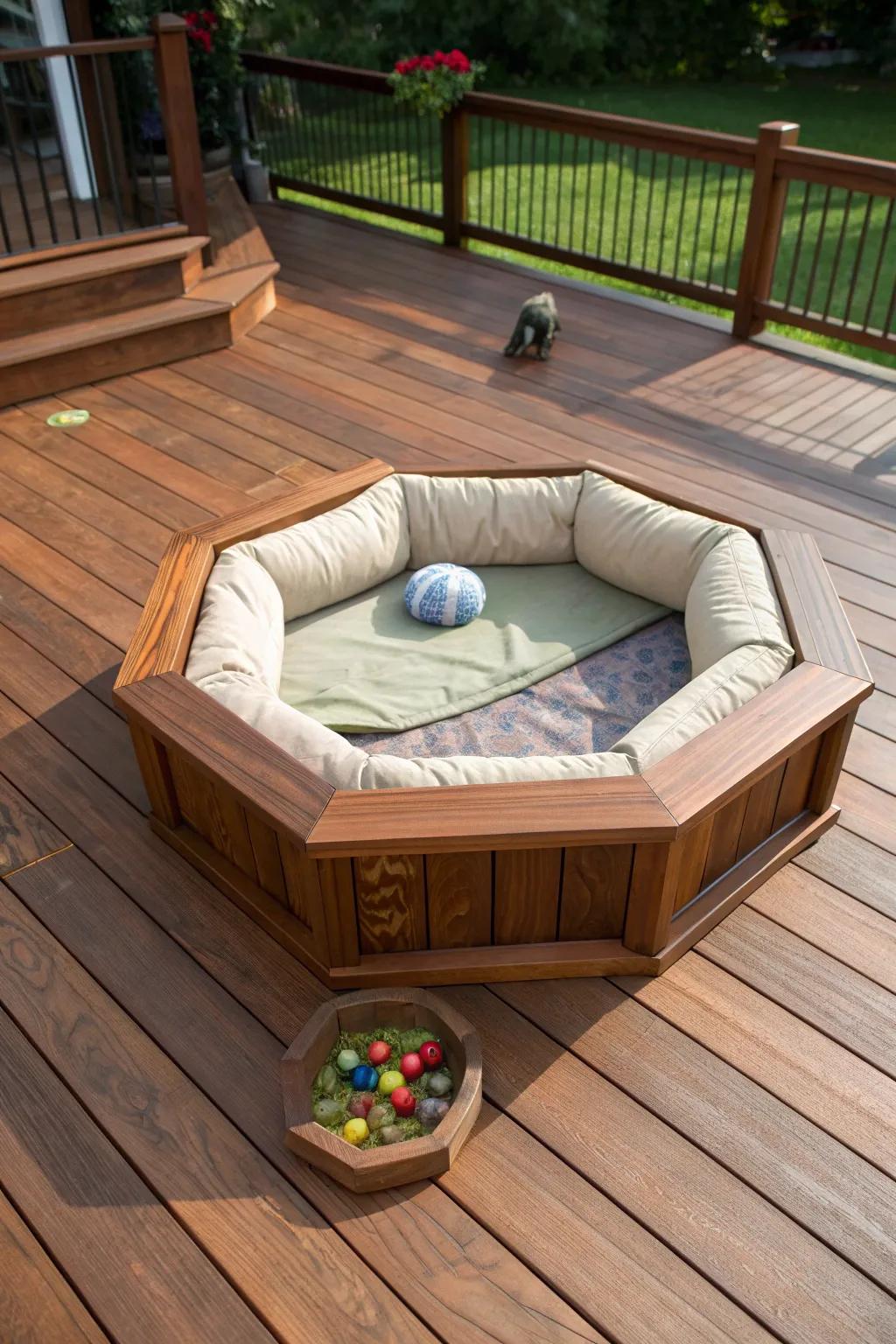 Create a haven for your furry friends with a beautifully crafted octagon corner pet play area. Where style meets comfort!