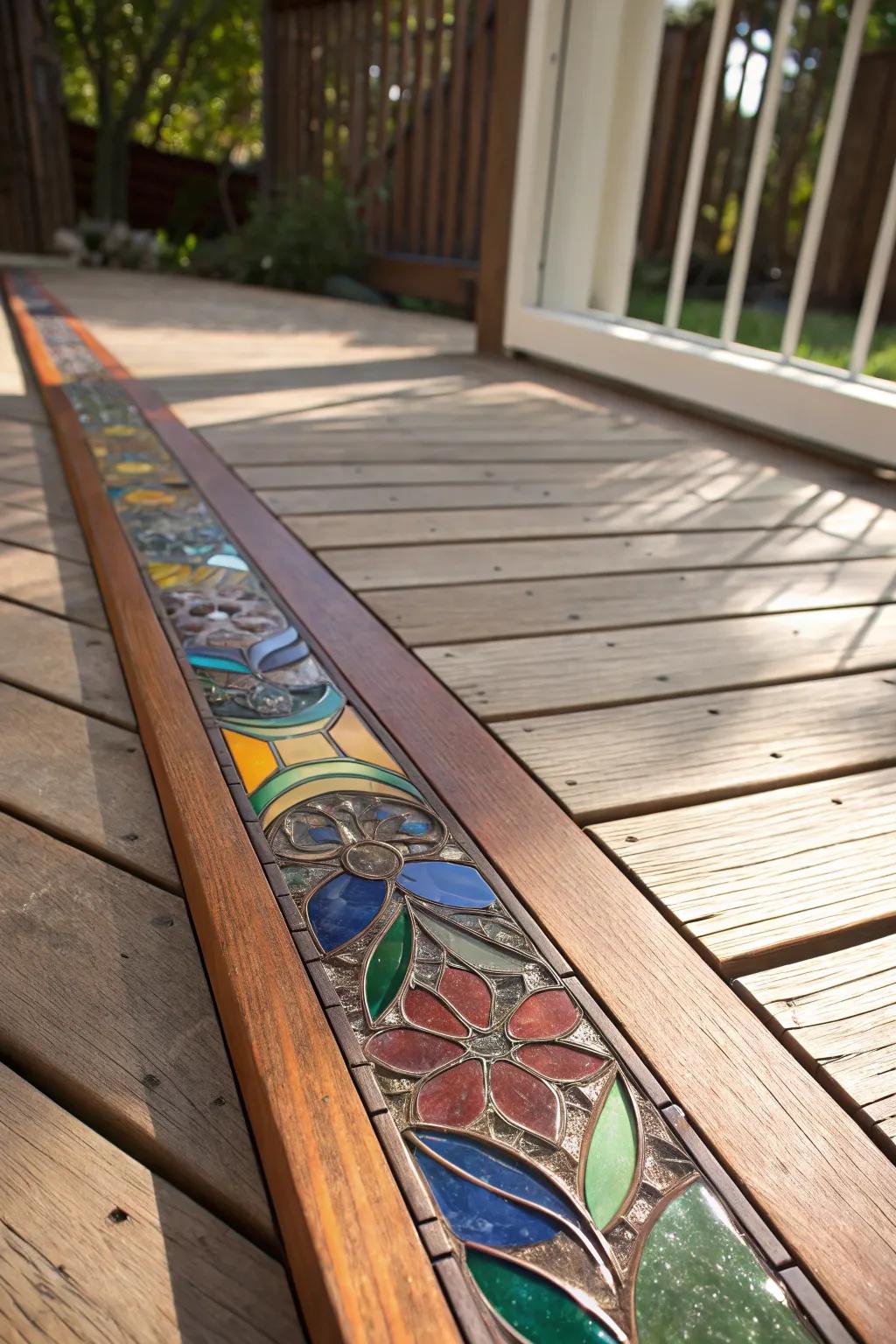 Transform your deck into a masterpiece with bespoke glass art panels.