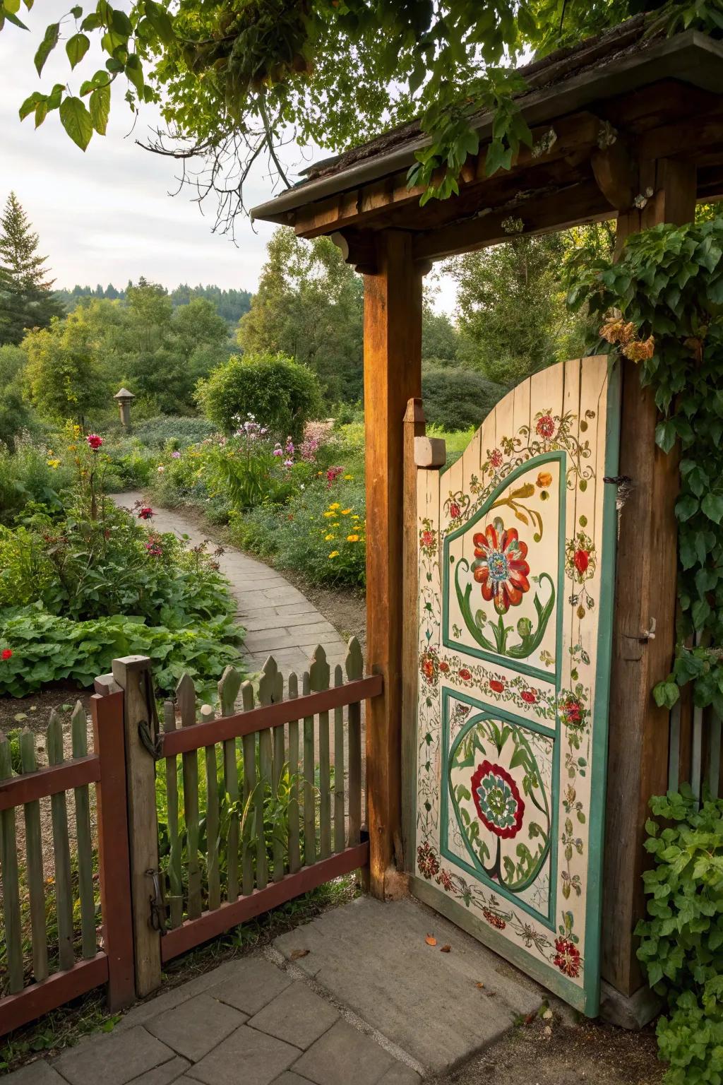 A striking garden gateway emerges as a centerpiece in fence design.