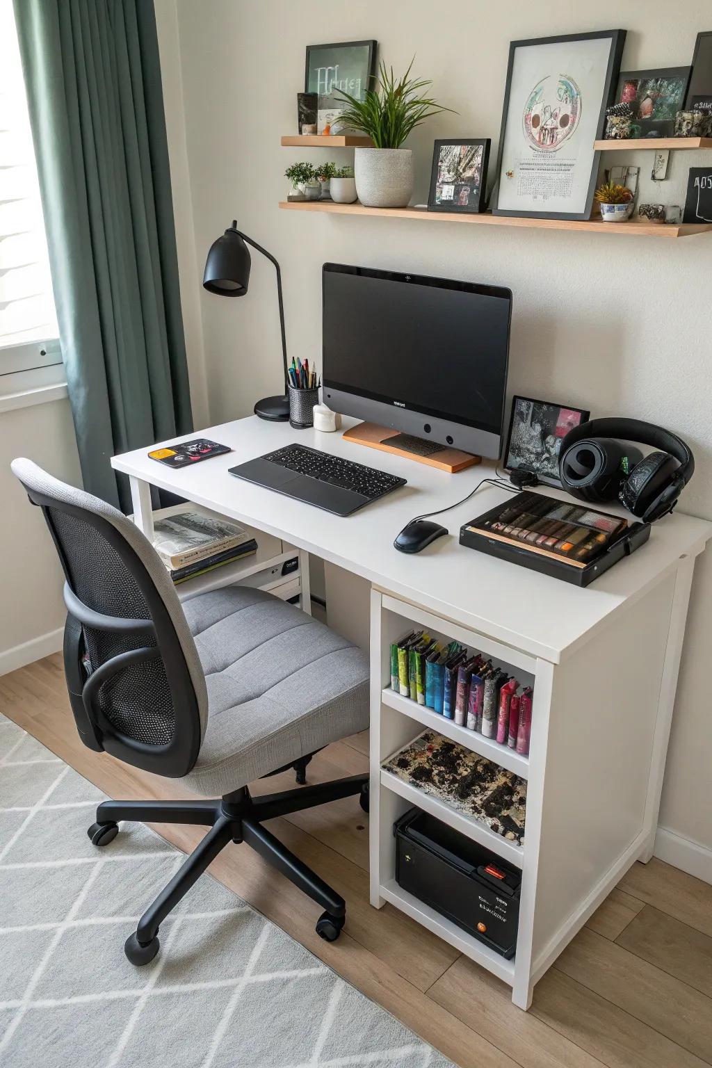 A multi-functional desk should adapt to different activities.