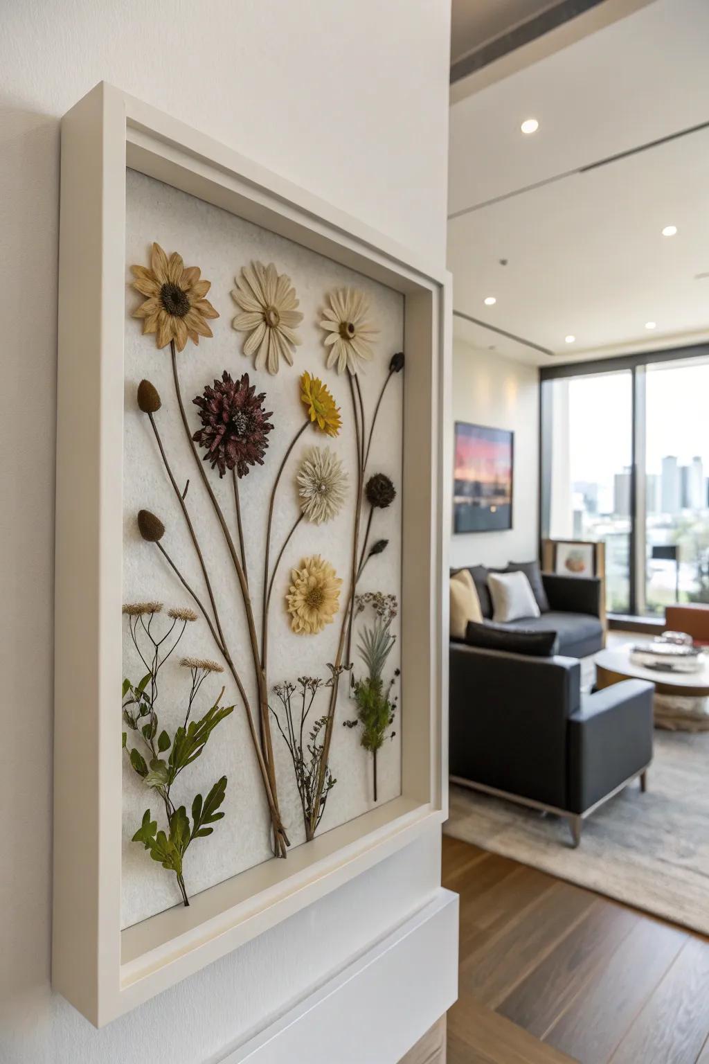 Create harmony with a symmetrical preserved flower arrangement.