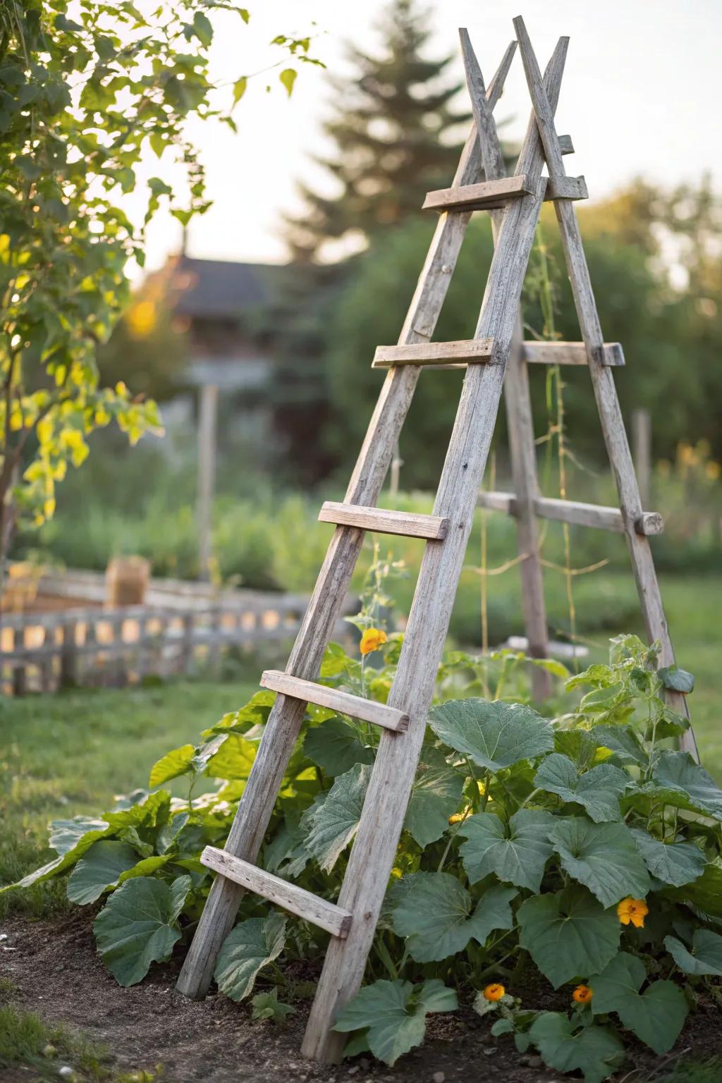 Elevate your garden with a stylish A-frame trellis, where simplicity meets functionality.