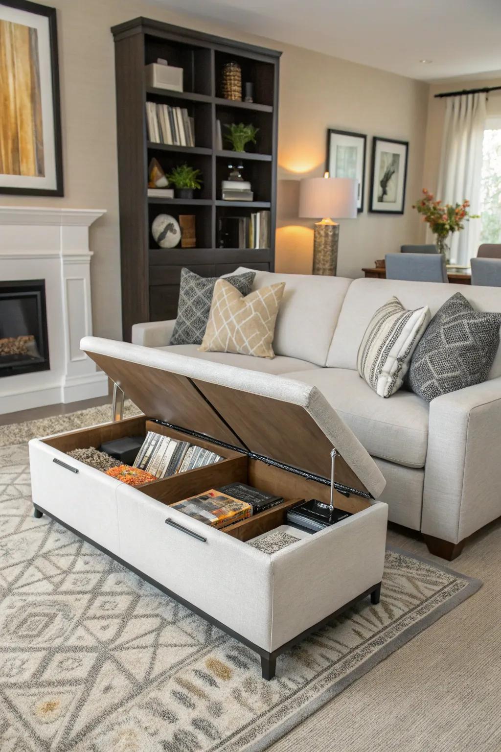 Seats featuring hidden storage fuse function and style.