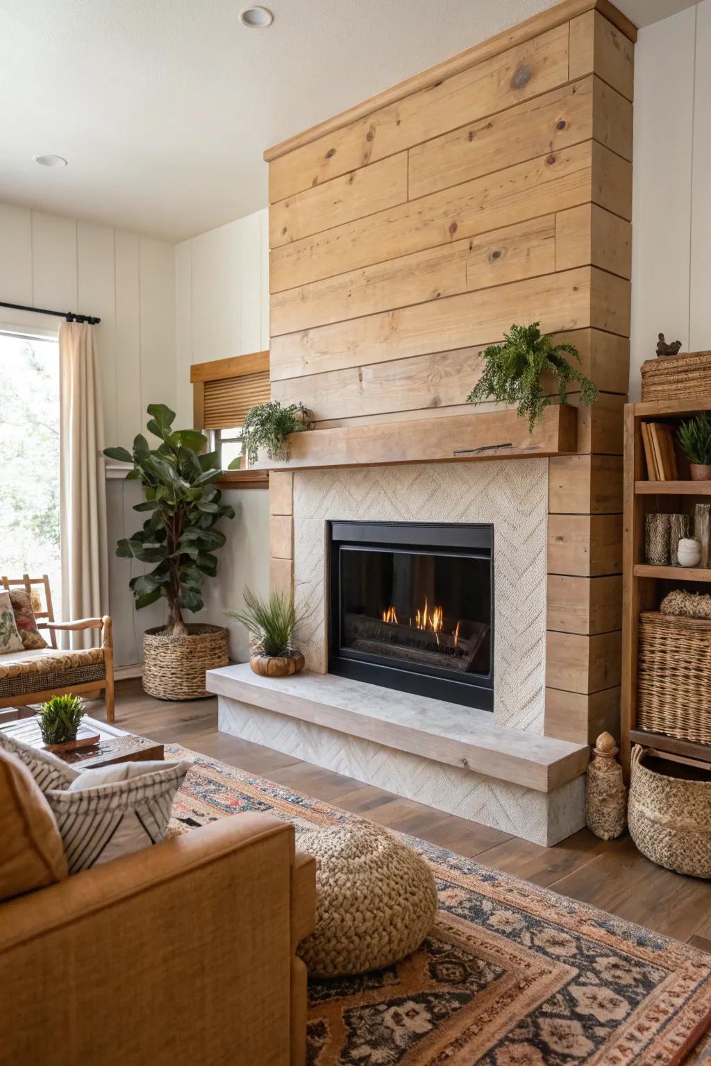 Natural timber adds organic coziness and an earthy feel.
