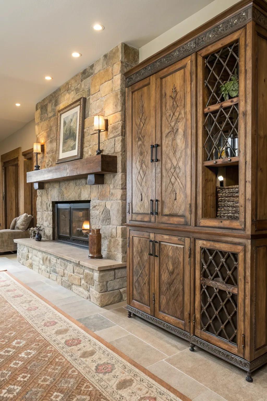 Mixing textures adds depth and interest to your fireplace design.