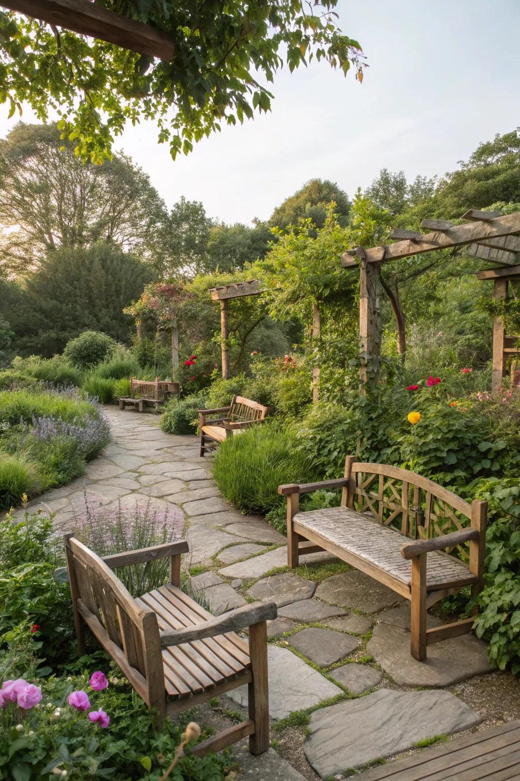 Multiple seating areas provide varied perspectives and relaxation spots.