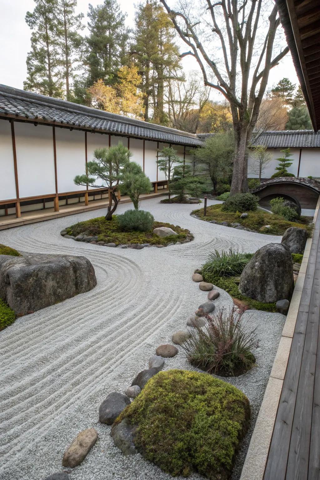 A serene Zen garden element for tranquility.