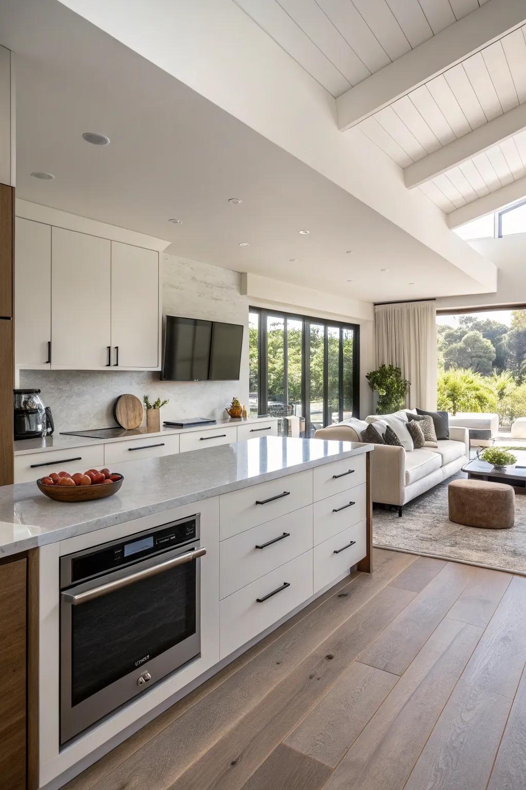 Simple hardware keeps the lines clean and uncluttered.