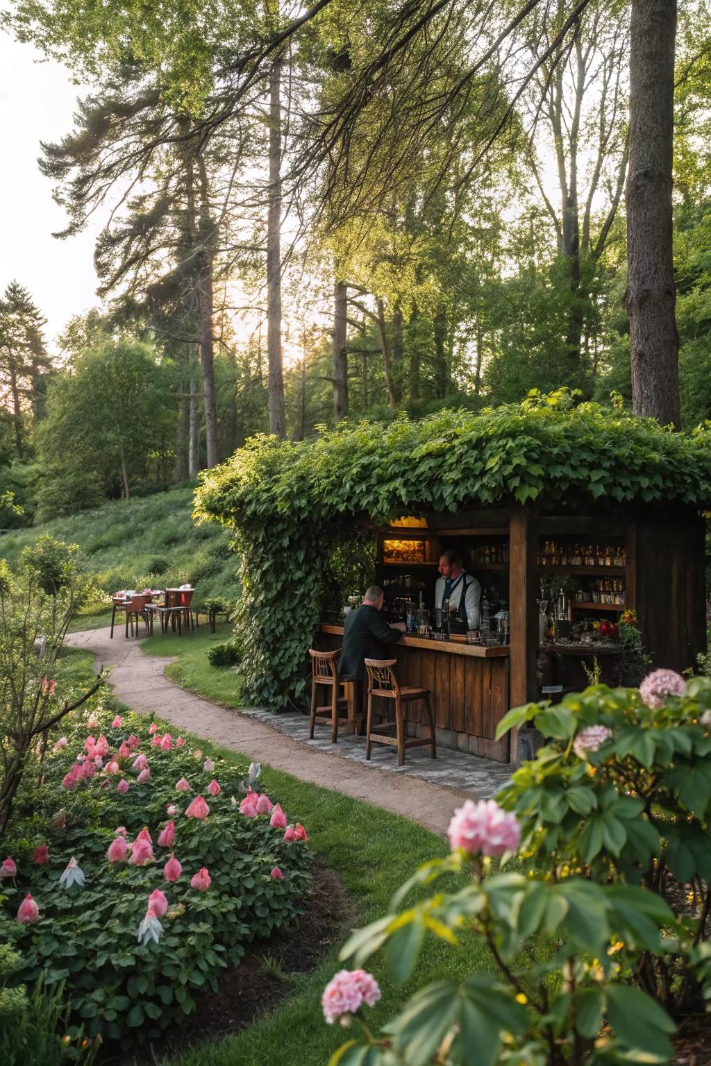 A secret garden hideaway bar.